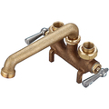Central Brass Two Handle Laundry Faucet, IP, Cooper Sweat, Centerset, Rough Brass, Overall Width: 7.5" 0465-5